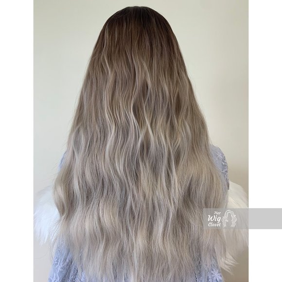 Dark root with ash blonde ombre wig | Blayage Wig | Mothers Day Gift | N… - Picture 8 of 11